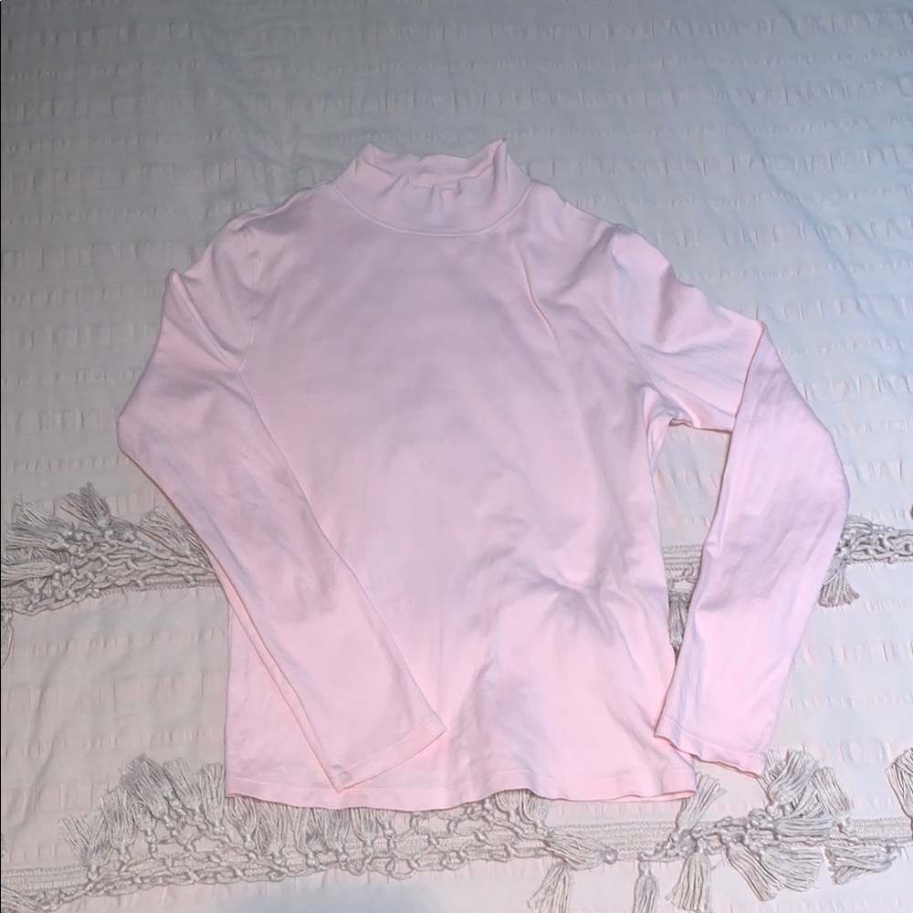 Light Pink Long Sleeve Turtleneck Top